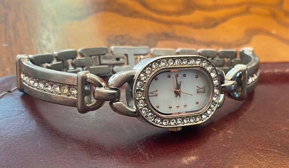 Women's 18mm Silver Tone allude Watch, Rose Gold Tone and Crystal Accents